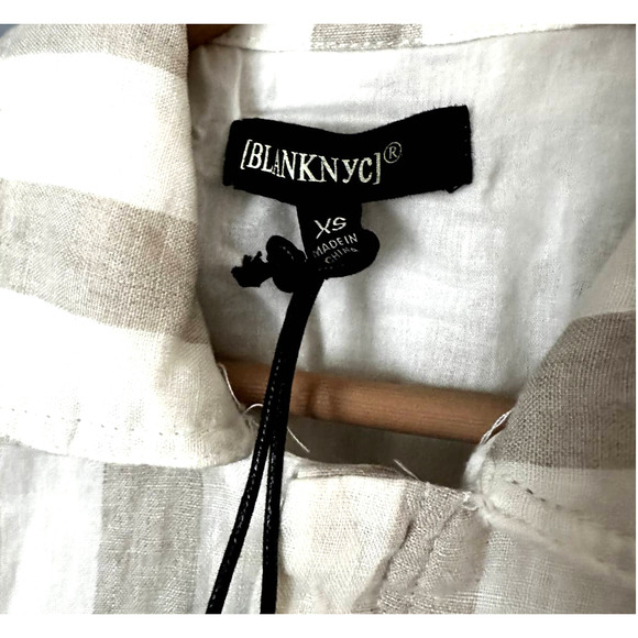 BLANKNYC Striped Linen Romper In Changing Lanes Size XS Women NWT - Picture 5 of 10